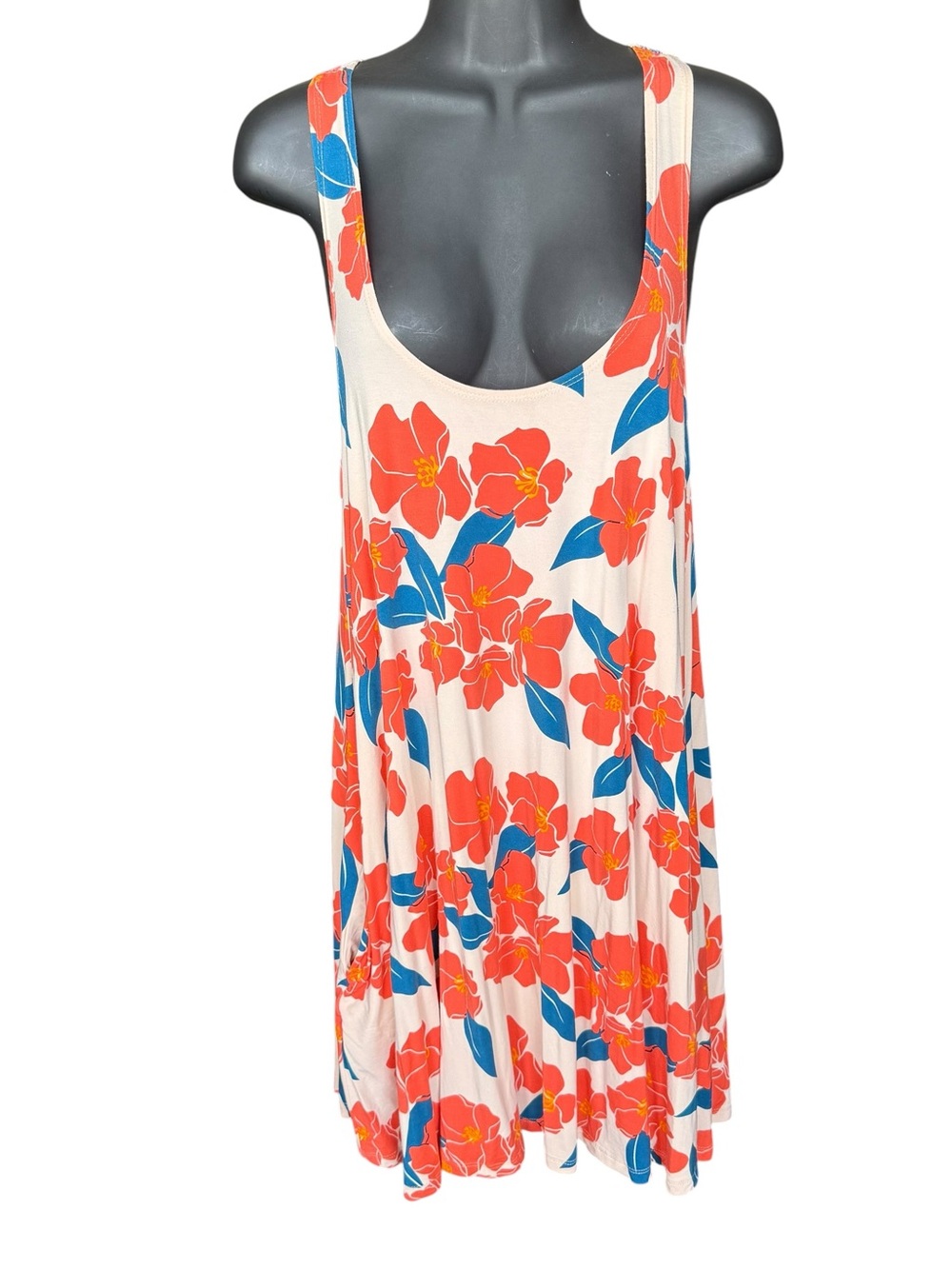 Fighting Eel flowy short dress knit fabric with pockets size Small
